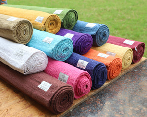 Handwoven Organic Cotton Yoga Mat, Extra Long Non-Slip, Eco-Friendly Meditation Rug, Handmade in India