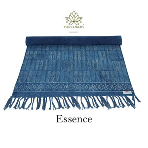 Hand-Block Printed Non Slip Indigo Travel Yoga & Meditation Mat