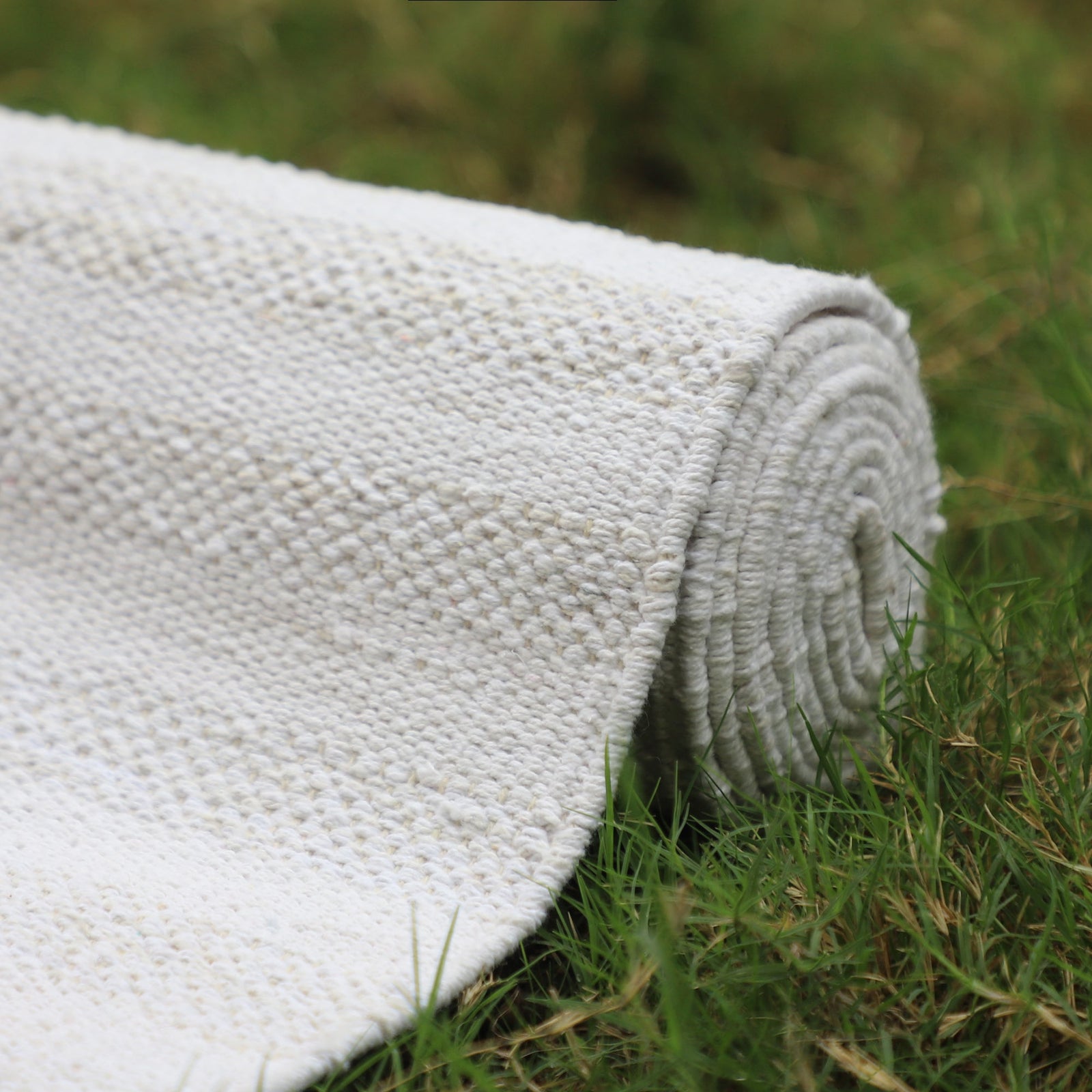 Handwoven Organic Cotton Yoga Mat, Extra Long Non-Slip, Eco-Friendly Meditation Rug, Handmade in India