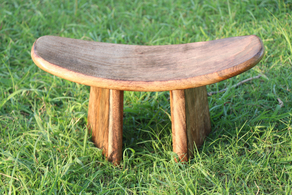 Handcrafted Mango Wood Foldable &amp; Portable Meditation Bench - Wooden Kneeling Ergonomic Meditation Bench/Low Seat Meditation