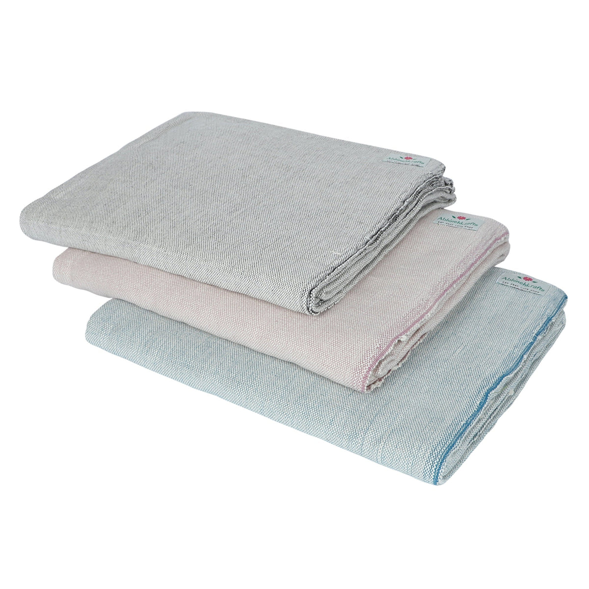 Handwoven/Hand-spun Organic Cotton Blankets for Yoga, Meditation &amp; Home - Pastel Solids - Color Options
