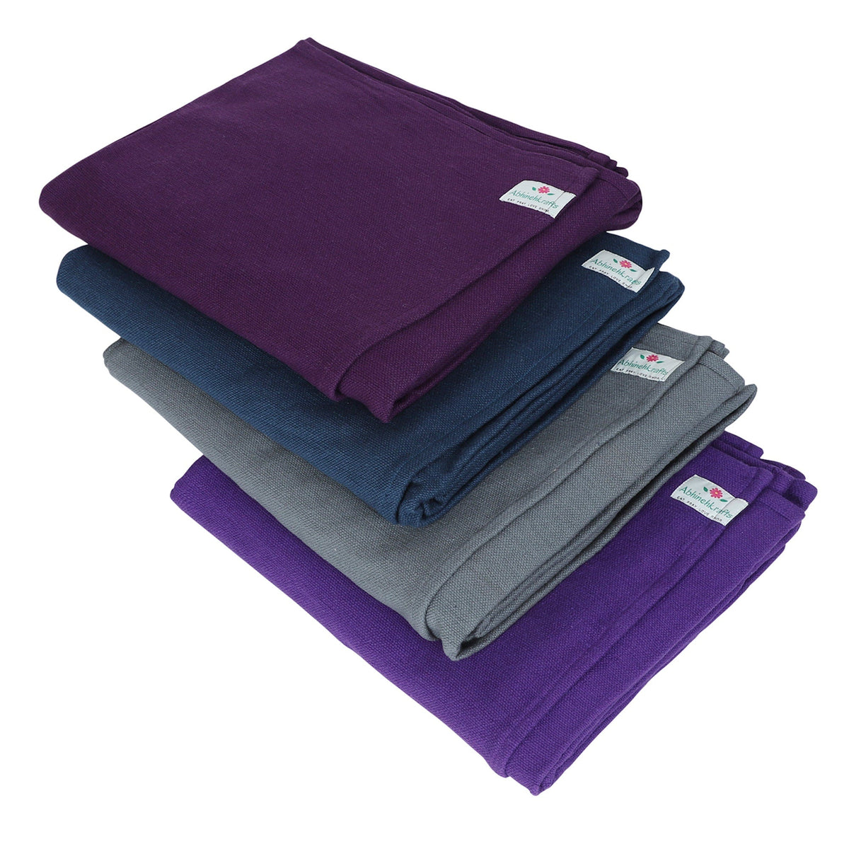 Handwoven/Hand-spun Organic Cotton Blankets for Yoga, Meditation &amp; Home - Deep Solids - Color Options