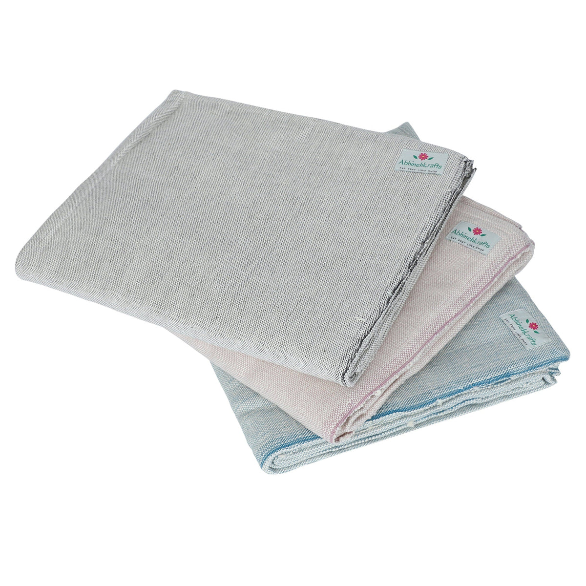Handwoven/Hand-spun Organic Cotton Blankets for Yoga, Meditation &amp; Home - Pastel Solids - Color Options