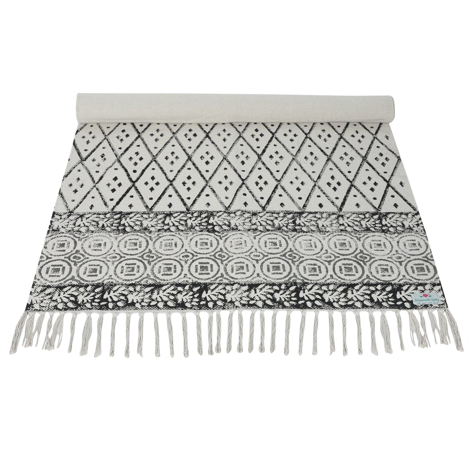 Hand-Block Printed Antiskid Sweat Absorbent Yoga Mat