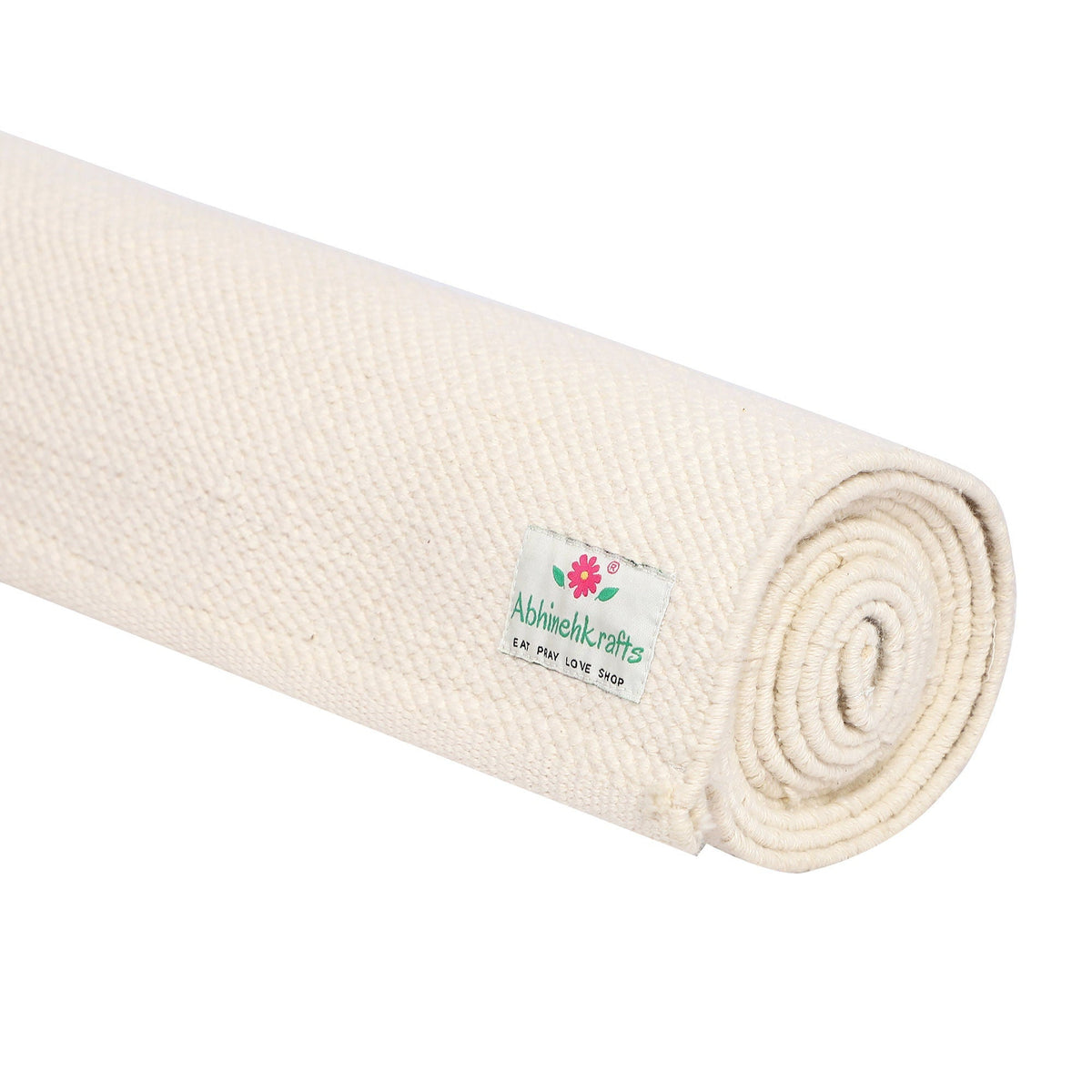 Organic Cotton Yoga Mat | 6mm Thick Weave | Handwoven &amp; Eco-Friendly