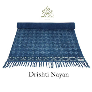 Hand-Block Printed Non Slip Indigo Travel Yoga & Meditation Mat